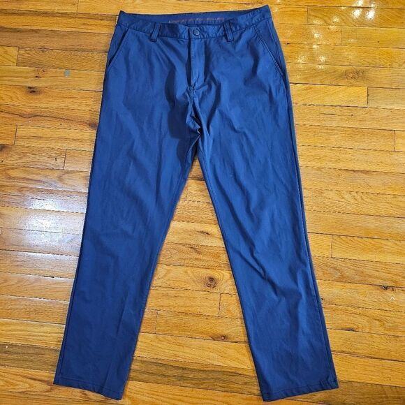 Rhone Commuter Pants Mens 33 Navy Blue Straight Stretch Flex Knit - Picture 2 of 12
